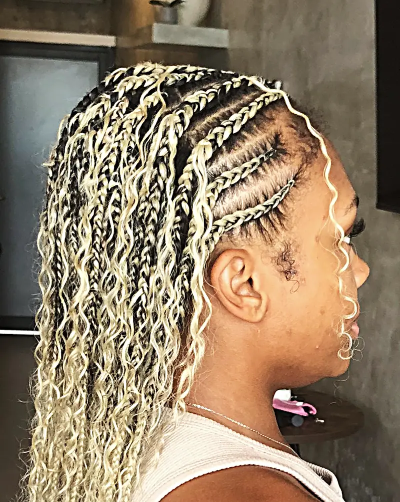 Colour braids, braided by ShairBraiding, worn