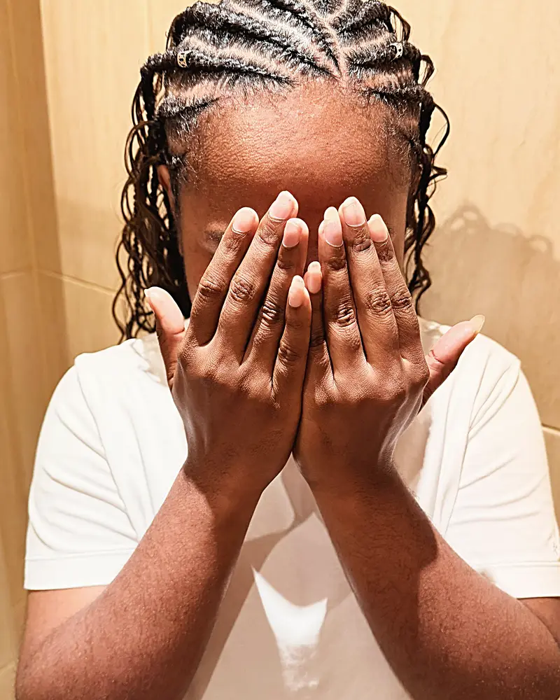 Knotless box braids, braided by ShairBraiding, worn