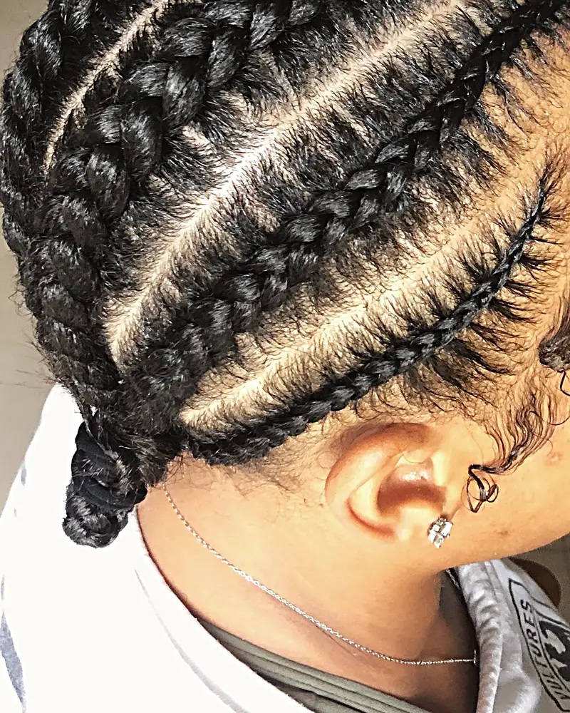 Stitch braids, braided by ShairBraiding, worn
